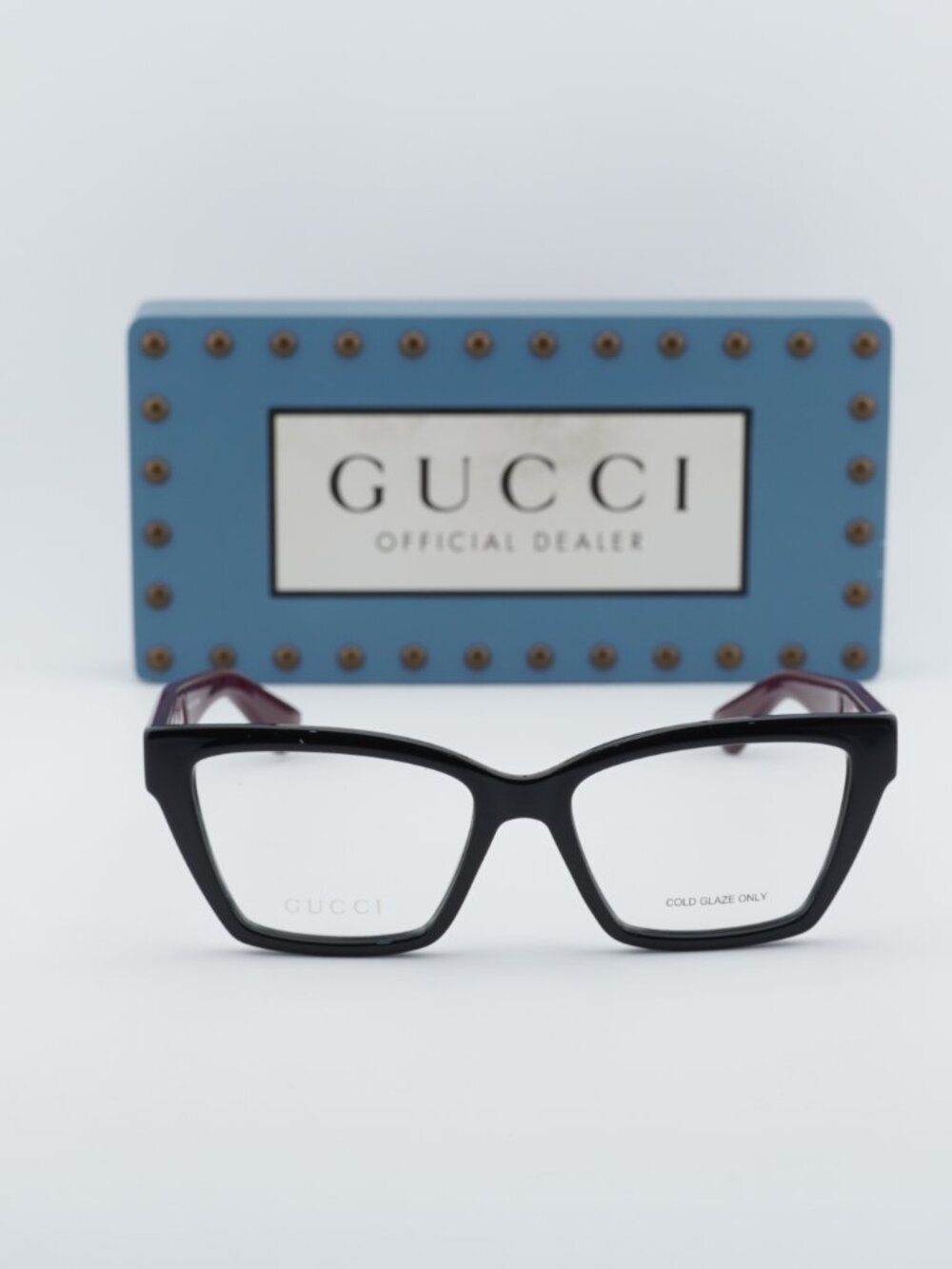 Gucci GG1715O 011 Cat Eye Eyeglasses – Black/Red 55mm - Picture 3 of 11